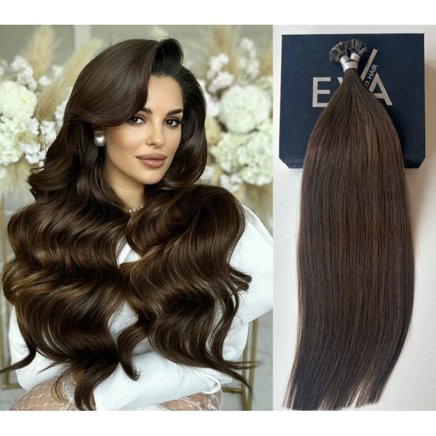 Extensii MICRO KERATINA Russian Hair #2 saten Inchis